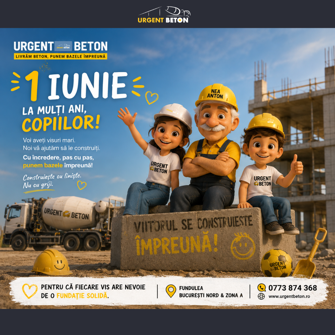 1 Iunie – viitorul se construieste pas cu pas cu Urgent Beton